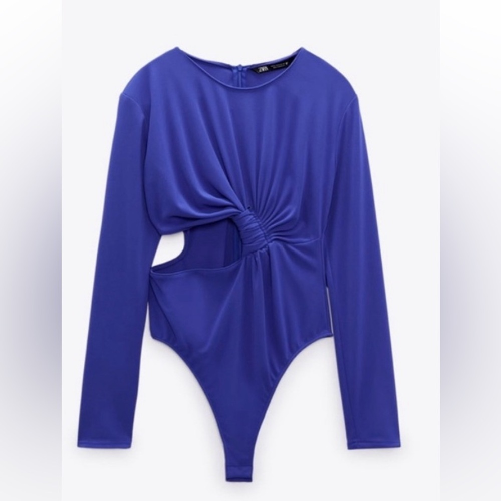 ZARA knotted cut out bodysuit size M